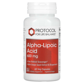 Protocol for Life Balance Alpha-Lipoic Acid 600 mg 60 Veg Capsules 707359130463