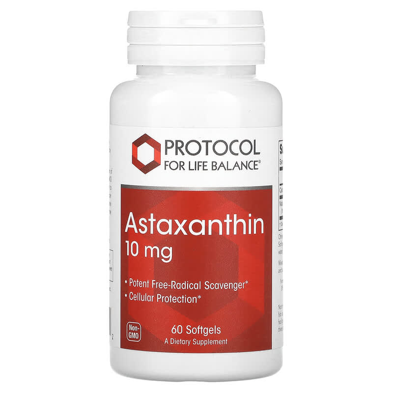 Protocol for Life Balance Astaxanthin 10 mg 60 Softgels 1 Protocol for Life Balance Astaxanthin 10 mg 60 Softgels 707359122512