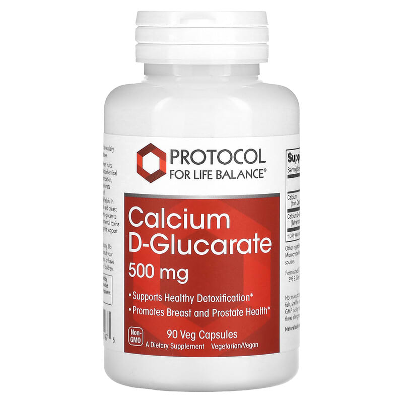Protocol for Life Balance Calcium D-Glucarate 500 mg 90 Veg Capsules 1 Protocol for Life Balance Calcium D-Glucarate 500 mg 90 Veg Capsules 707359130975