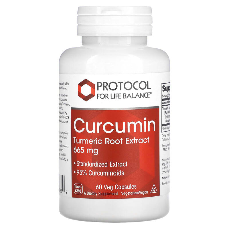 Protocol for Life Balance Curcumin Turmeric Root Extract 665 mg 60 Veg Capsules 1 Protocol for Life Balance Curcumin Turmeric Root Extract 665 mg 60 Veg Capsules 707359146389