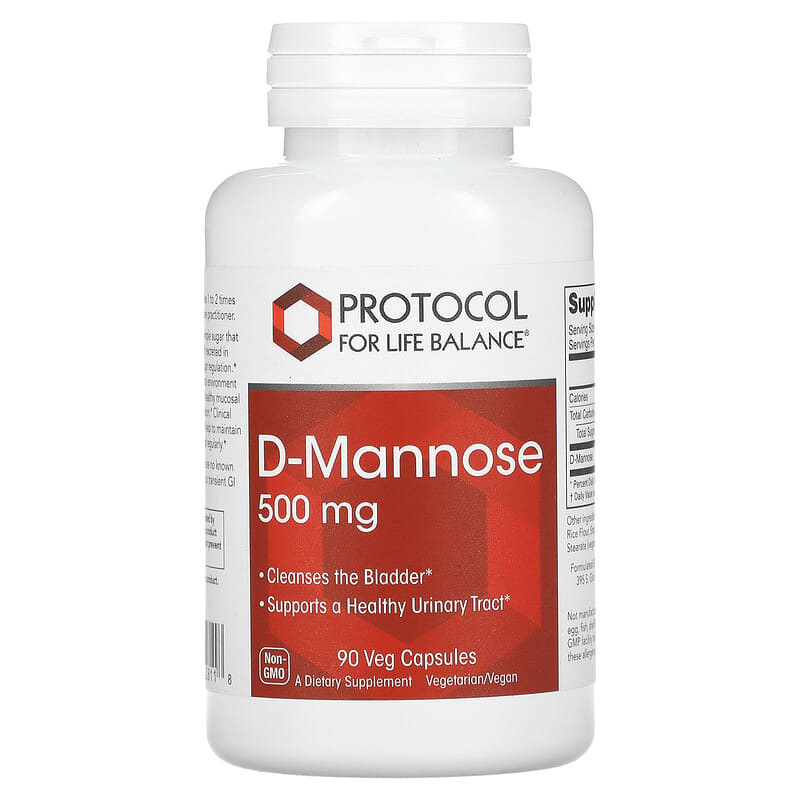 Protocol for Life Balance D-Mannose 125 mg 90 Veg Capsules 1 Protocol for Life Balance D-Mannose 125 mg 90 Veg Capsules 707359128118
