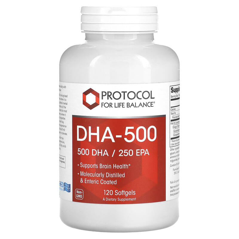 Protocol for Life Balance DHA-500 120 Softgels 1 Protocol for Life Balance DHA-500 120 Softgels 707359116122