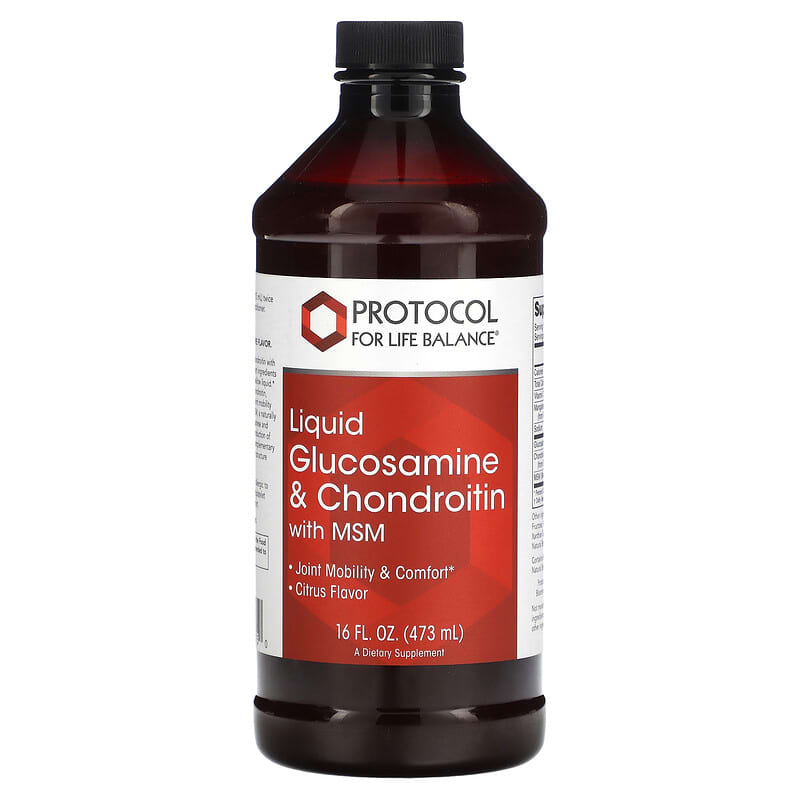 Protocol for Life Balance Liquid Glucosamine & Chondroitin with MSM Citrus 16 fl oz (473 ml) 1 Protocol for Life Balance Liquid Glucosamine & Chondroitin with MSM Citrus 16 fl oz (473 ml) 707359131750