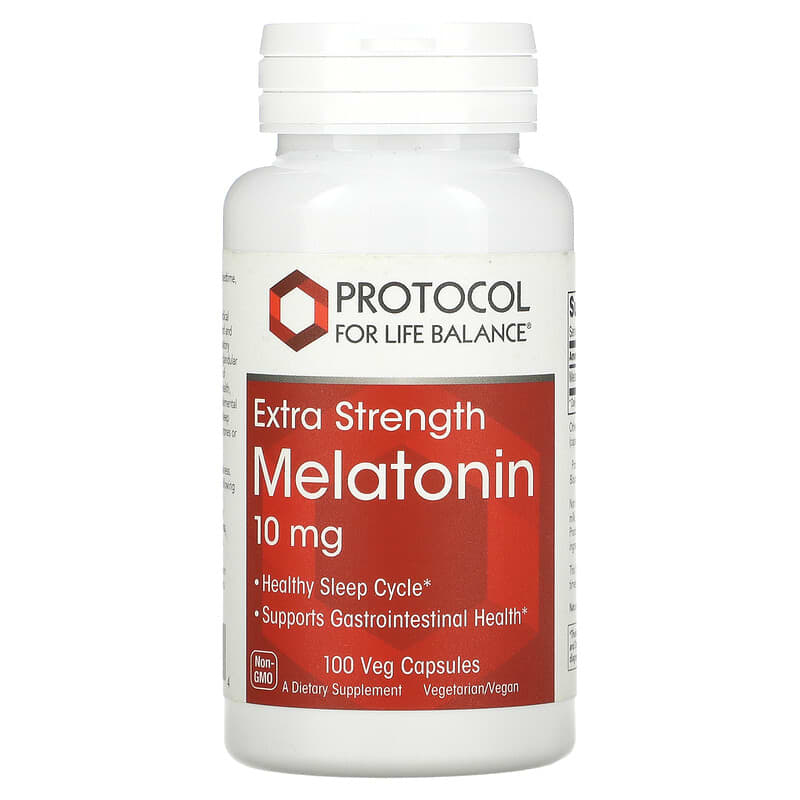 Protocol for Life Balance Extra Strength Melatonin 10 mg 100 Veg viên 1 Protocol for Life Balance Melatonin Extra Strength 10 mg 100 Veg Capsules 707359135574