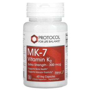 Protocol for Life Balance MK-7 Vitamin K2 Extra Strength 300 mcg 60 Veg Capsules 707359109940