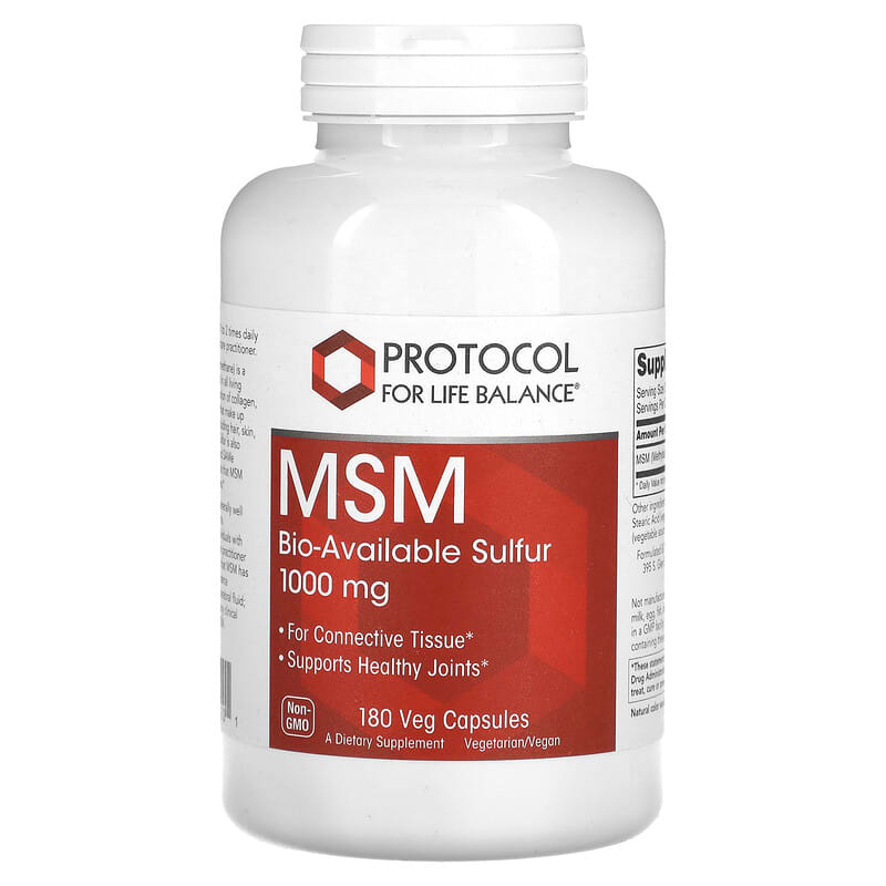 Protocol for Life Balance MSM 1.000 mg 180 Veg Capsules 1 Protocol for Life Balance MSM 1.000 mg 180 Veg Capsules 707359121201