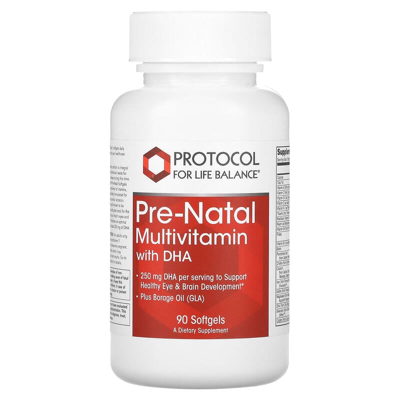 Protocol for Life Balance Pre-Natal Multivitamin with DHA 250 mg 90 Softgels 1 Protocol for Life Balance Pre-Natal Multivitamin with DHA 250 mg 90 Softgels 707359138094