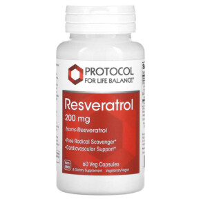 Protocol for Life Balance Resveratrol 200 mg 60 Veg Capsules 707359133532