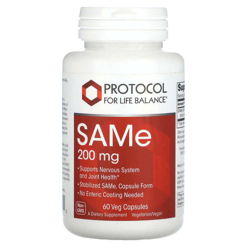 Protocol for Life Balance SAMe 200 mg 60 Veg Capsules 1 Protocol for Life Balance SAMe 200 mg 60 Veg Capsules 707359101272