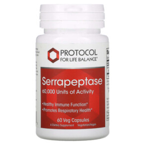 Protocol for Life Balance Serrapeptase 60.000 60 Veg Capsules 707359129733