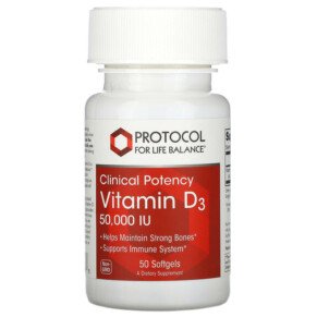 Protocol for Life Balance Vitamin D3 Clinical Potency 50.000 IU 50 Softgels 707359103788