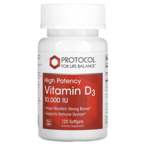 Protocol for Life Balance Vitamin D3 High Potency 10.000 IU 120 Softgels 707359103764