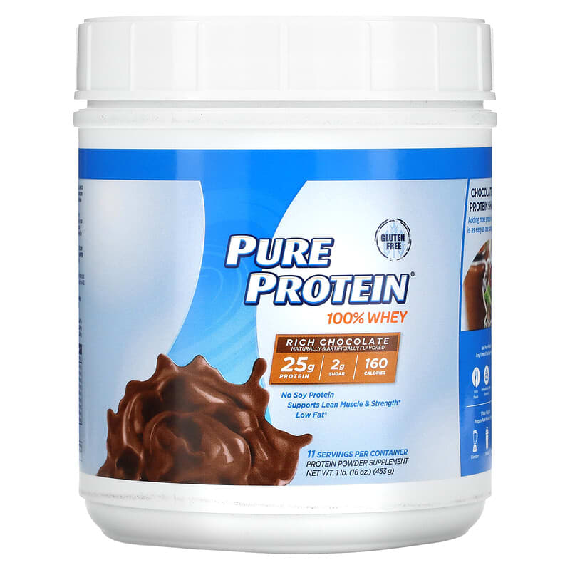Pure Protein 100% Whey Pure Protein Rich Chocolate 1 lb (453 g) 1 Pure Protein 100% Whey Pure Protein Rich Chocolate 1 lb (453 g) 749826443256