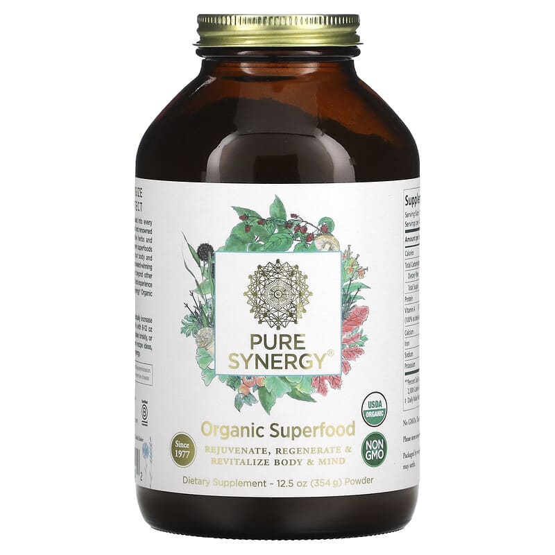 Pure Synergy Organic Superfood Powder 12.5 oz (354 g) 1 Pure Synergy Organic Superfood Powder 12.5 oz (354 g) 852971004002