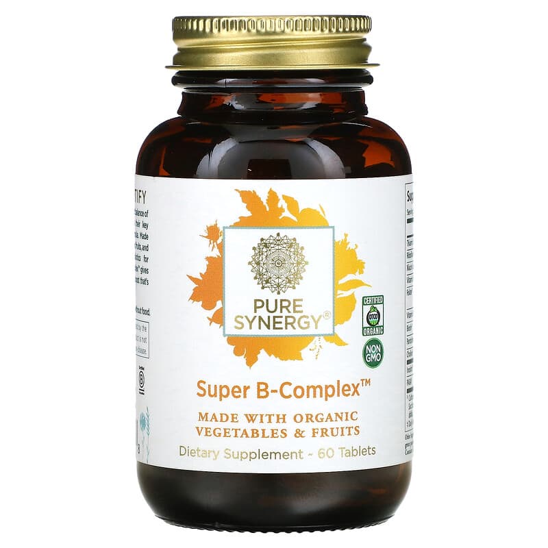 Pure Synergy Organic Super B-Complex 60 viên 1 Pure Synergy Super B-Complex 60 Tablets 852971004088