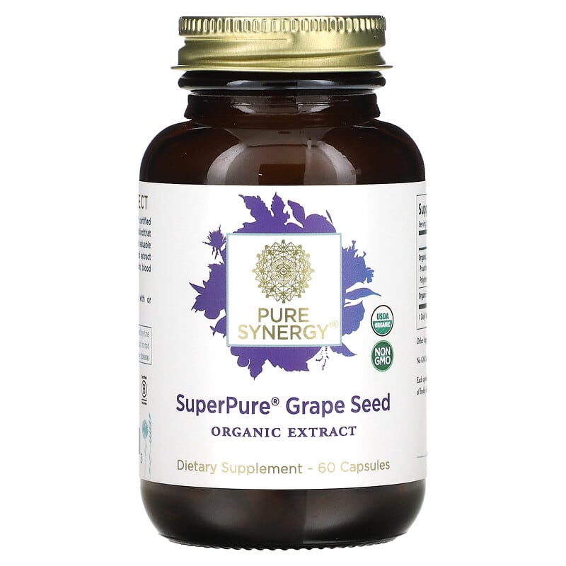 Pure Synergy Super Pure Grape Seed Organic Extract 60 Capsules 1 Pure Synergy Super Pure Grape Seed Organic Extract 60 Capsules 852971004675