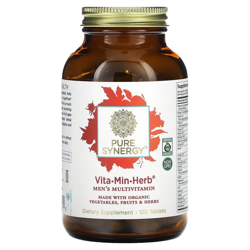 Pure Synergy Vita·Min·Herb Men's Multivitamin 120 viên 1 Pure Synergy Vita-Min-Herb Men's Multivitamin 120 Tablets 852971004309