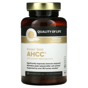 Quality of Life Labs Kinoko Gold AHCC with Acylated Alpha-Glucans 60 Vegicaps 812259000027