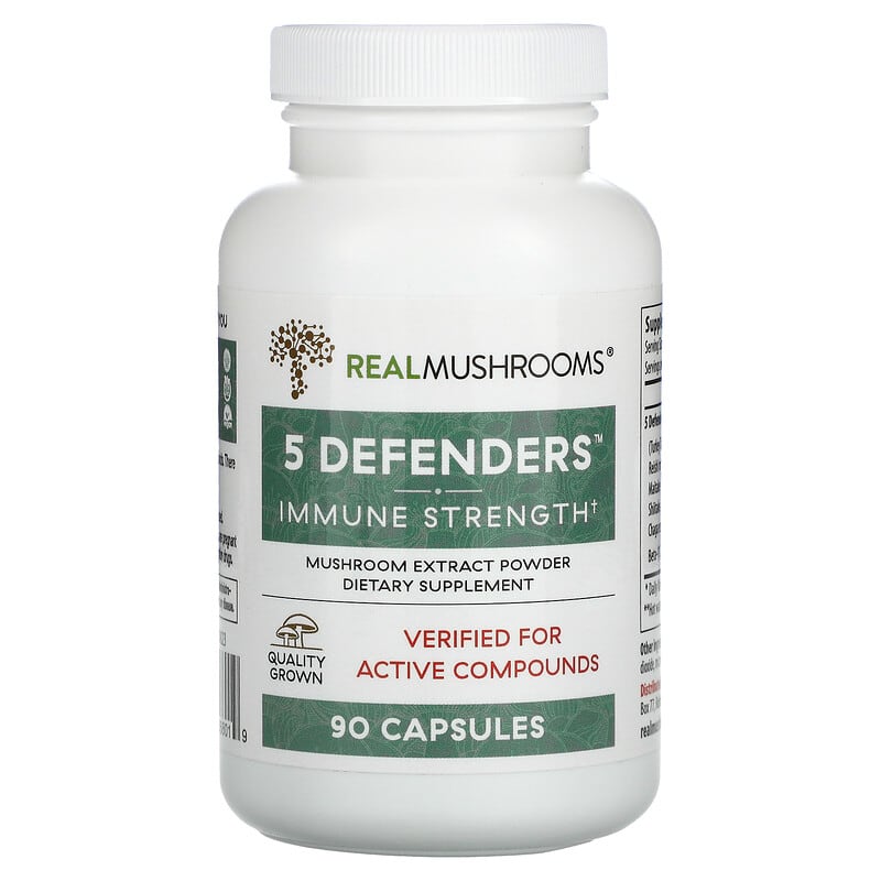 Real Mushrooms 5 Defenders Immune Strength 90 Capsules 1 Real Mushrooms 5 Defenders Immune Strength 90 Capsules 628110068019