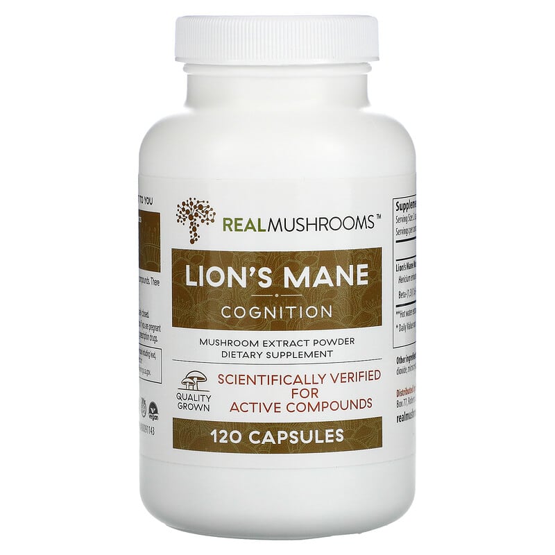 Real Mushrooms Lion's Mane Cognition 120 Capsules 1 Real Mushrooms Lion's Mane Cognition 120 Capsules 628110068040