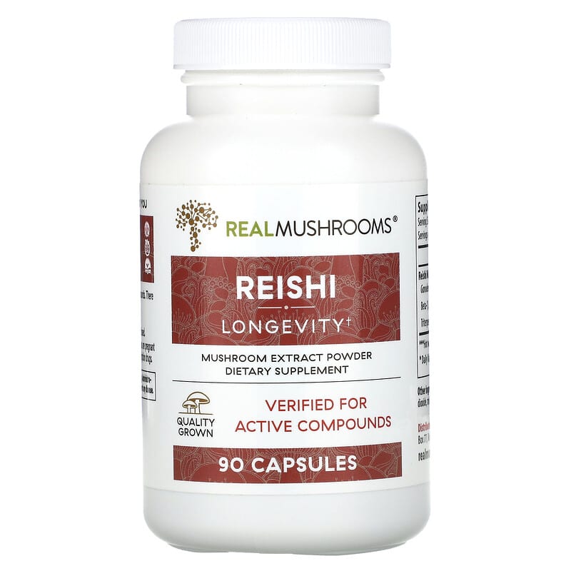 Real Mushrooms Reishi Longevity 90 Capsules 1 Real Mushrooms Reishi Longevity 90 Capsules 628110068095