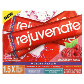 Rejuvenate Muscle Health Drink Mix Raspberry Burst 30 Pouches 0.19 oz (5.5 g) Each 629046503018