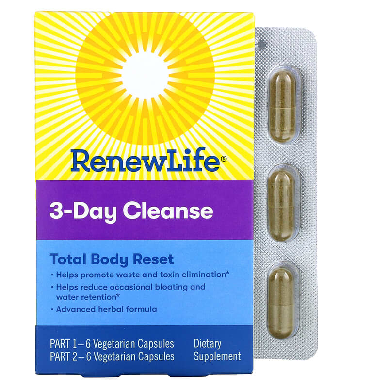 Renew Life 3-Day Cleanse Total Body Reset 12 Vegetarian Capsules 1 Renew Life 3-Day Cleanse Total Body Reset 12 Vegetarian Capsules 631257154262