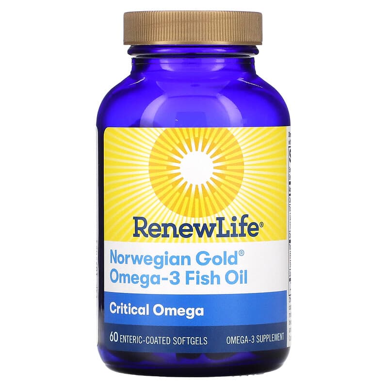 Renew Life Critical Omega Norwegian Gold Omega-3 Fish Oil 60 Enteric-Coated Softgels 1 Renew Life Critical Omega Norwegian Gold Omega-3 Fish Oil 60 Enteric-Coated Softgels 631257155795