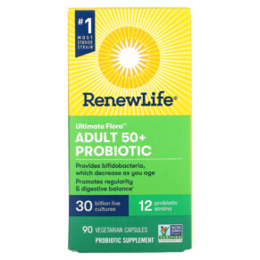 Renew Life Ultimate Flora Adult 50+ Probiotic 30 Billion CFU 90 Vegetarian Capsules 631257121141