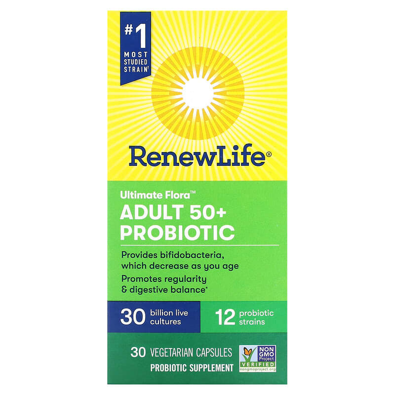 Renew Life Ultimate Flora Adult 50+ Probiotic 30 Billion Live Cultures 30 Vegetarian Capsules 1 Renew Life Ultimate Flora Adult 50+ Probiotic 30 Billion Live Cultures 30 Vegetarian Capsules 631257121127