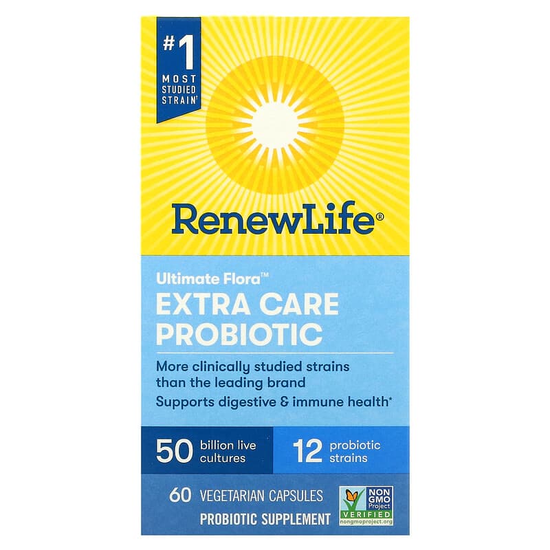 Renew Life Ultimate Flora Extra Care Probiotic 50 Billion Live Cultures 60 Vegetarian Capsules 1 Renew Life Ultimate Flora Extra Care Probiotic 50 Billion Live Cultures 60 Vegetarian Capsules 631257121080