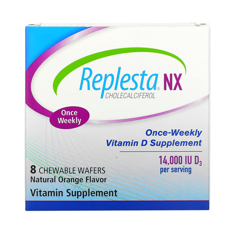 Replesta NX Cholecalciferol Once-Weekly Vitamin D Natural Orange 14,000 IU 8 Chewable Wafers 1 Replesta NX Cholecalciferol Once-Weekly Vitamin D Natural Orange 14.000 IU 8 Chewable Wafers 602359460131