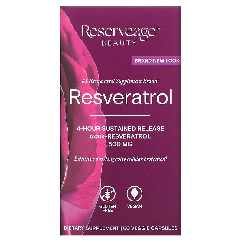 Reserveage Nutrition Resveratrol 500 mg 60 Veggie Capsules 1 Reserveage Nutrition Resveratrol 500 mg 60 Veggie Capsules 094922281906