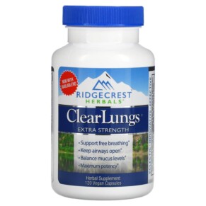 RidgeCrest Herbals ClearLungs Extra Strength 120 Vegan Capsules 355724001568