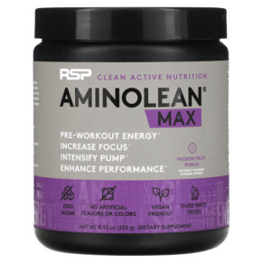 RSP Nutrition AminoLean Max Passion Fruit Punch 8.92 oz (253 g) 850019469820