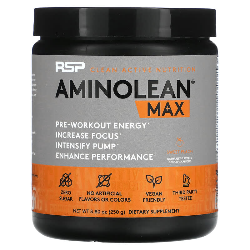 RSP Nutrition AminoLean Max Sweet Peach 8.8 oz (250 g) 1 RSP Nutrition AminoLean Max Sweet Peach 8.8 oz (250 g) 850019469837