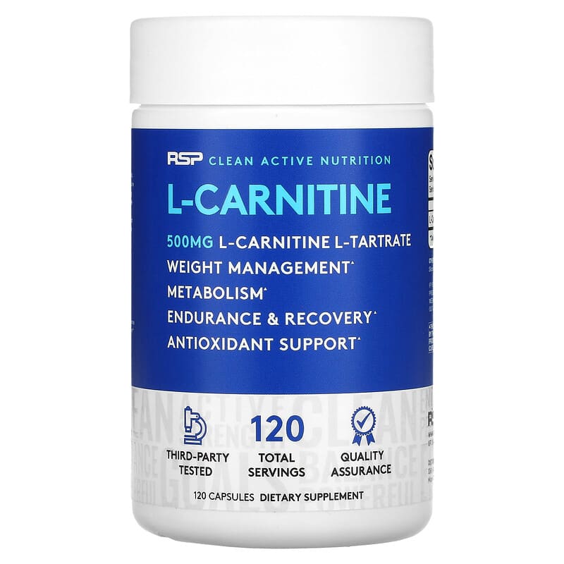RSP Nutrition L-Carnitine Weight Management 500 mg 120 Capsules 1 RSP Nutrition L-Carnitine Weight Management 500 mg 120 Capsules 852113002019