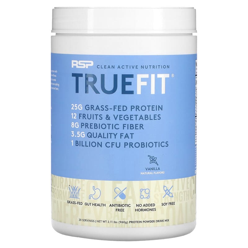 RSP Nutrition TrueFit Grass-Fed Whey Protein Shake Vanilla 2.11 lbs (960 g) 1 RSP Nutrition TrueFit Grass-Fed Whey Protein Shake Vanilla 2.11 lbs (960 g) 858491007462