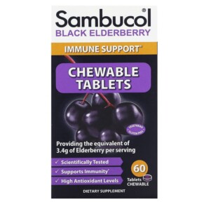 Sambucol Black Elderberry Immune Support 60 Chewable Tablets 896116001143