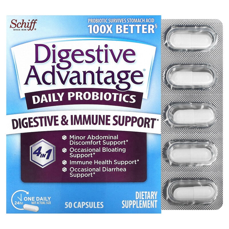 Schiff Digestive Advantage Daily Probiotics 50 Capsules 1 Schiff Digestive Advantage Daily Probiotics 50 Capsules 020525181671