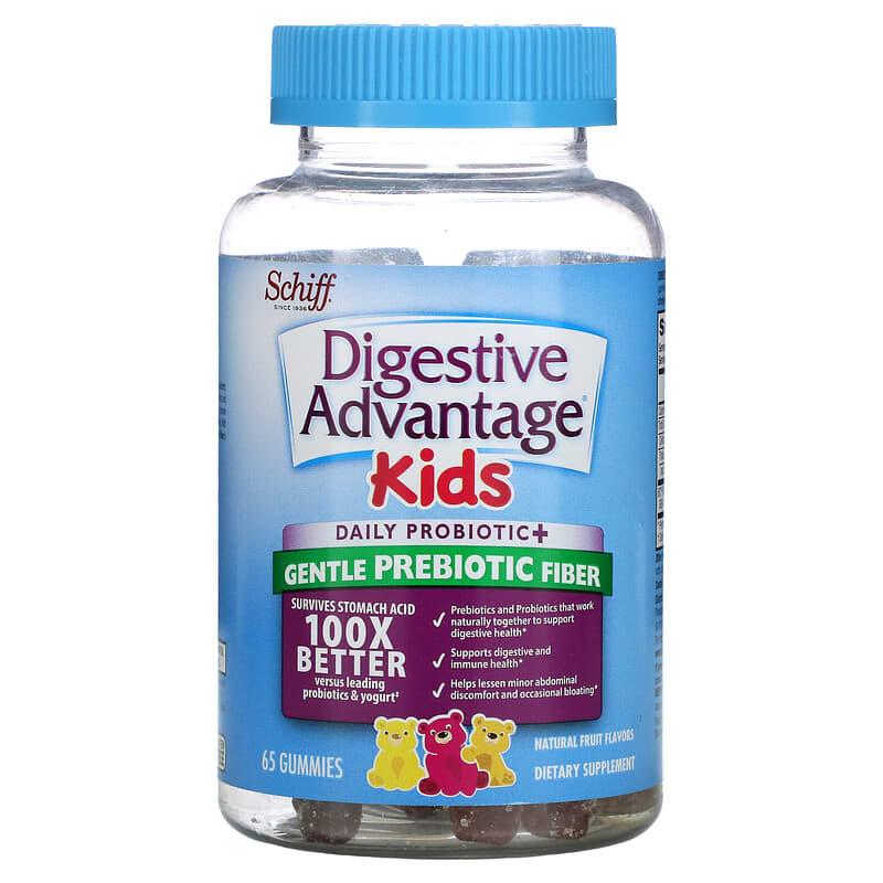 Schiff Digestive Advantage Kids Daily Probiotic + Gentle Prebiotic Fiber Natural Fruit 65 Gummies 1 Schiff Digestive Advantage Kids Daily Probiotic + Gentle Prebiotic Fiber Natural Fruit 65 Gummies 020525991300