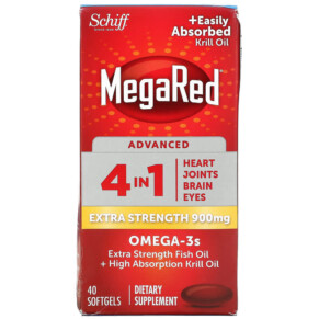 Schiff MegaRed Advanced 4 In 1 Omega-3s Extra Strength 900 mg 40 Softgels 020525963994