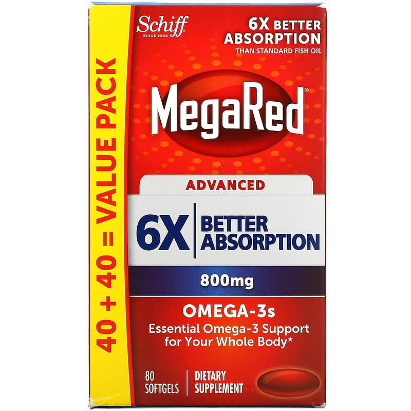 Schiff MegaRed Advanced 800 mg 80 Softgels 1 Schiff MegaRed Advanced 800 mg 80 Softgels 020525974136