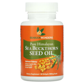 SeaBuckWonders Sea Buckthorn Seed Oil 500 mg 60 Softgels 674756780020