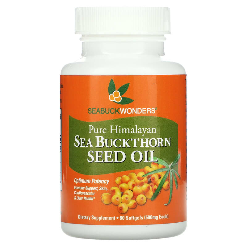 SeaBuckWonders Sea Buckthorn Seed Oil 500 mg 60 Softgels 1 SeaBuckWonders Sea Buckthorn Seed Oil 500 mg 60 Softgels 674756780020