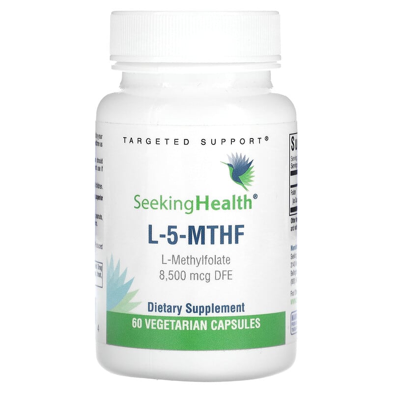 Seeking Health L-5-MTHF L-Methylfolate 8.500 mcg DFE 60 Vegetarian Capsules 1 Seeking Health L-5-MTHF L-Methylfolate 8.500 mcg DFE 60 Vegetarian Capsules 810007521794