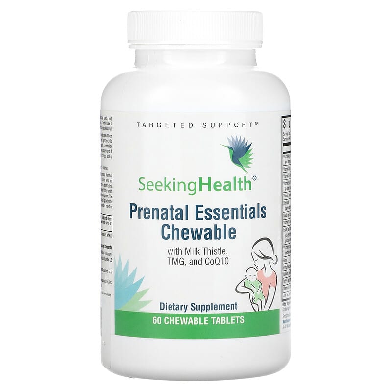 Seeking Health Prenatal Essentials Chewable with Milk Thistle TMG and CoQ10 60 Chewable Tablets 1 Seeking Health Prenatal Essentials Chewable with Milk Thistle TMG and CoQ10 60 Chewable Tablets 810007520834