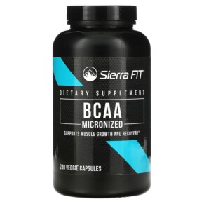 Sierra Fit Micronized BCAA Branched Chain Amino Acids 500 mg 240 Veggie Capsules 898220017980