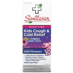 Similasan Kids Cough & Cold Relief Nighttime Kids 2+ Natural Grape 4 fl oz (118 ml) 094841256146
