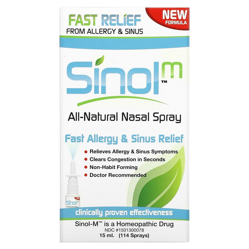 Sinol SinolM All-Natural Nasal Spray Fast Allergy & Sinus Relief 15 ml 1 Sinol SinolM All-Natural Nasal Spray Fast Allergy & Sinus Relief 15 ml 315013000078